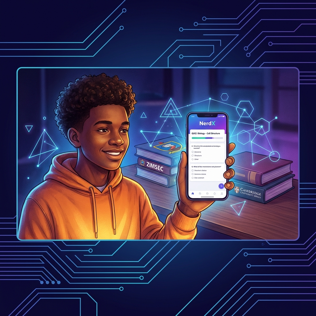 Student using NerdX app